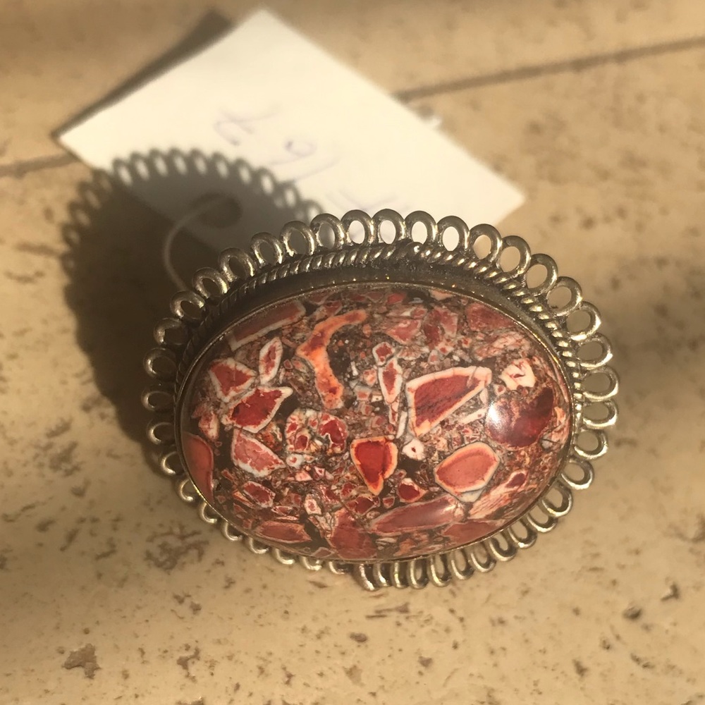 Adjustable Red Stone Ring - Picture 5 of 6